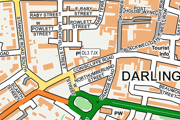 DL3 7JX map - OS OpenMap – Local (Ordnance Survey)