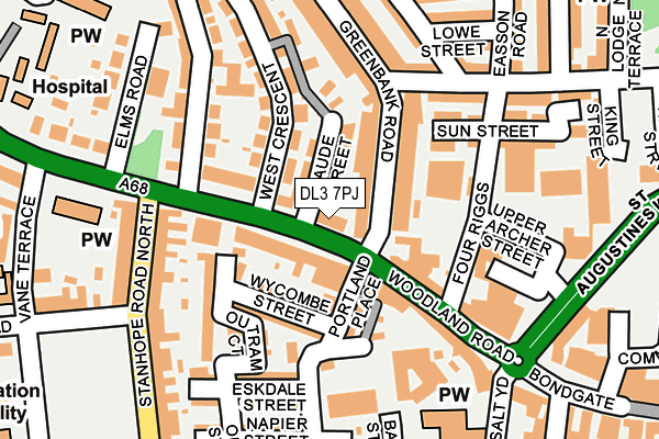 DL3 7PJ map - OS OpenMap – Local (Ordnance Survey)