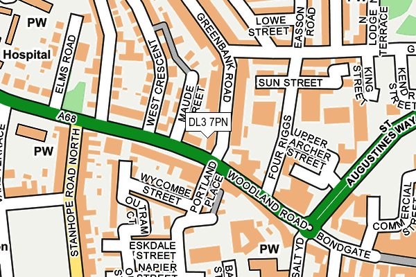 DL3 7PN map - OS OpenMap – Local (Ordnance Survey)