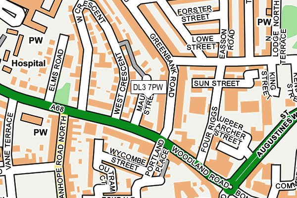 DL3 7PW map - OS OpenMap – Local (Ordnance Survey)