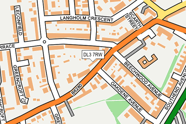 DL3 7RW map - OS OpenMap – Local (Ordnance Survey)