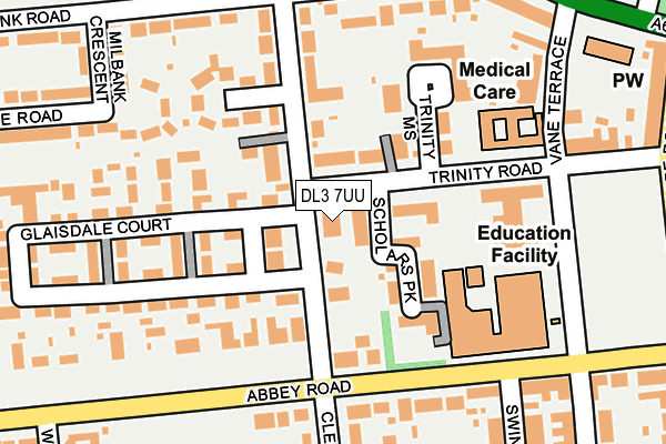 DL3 7UU map - OS OpenMap – Local (Ordnance Survey)