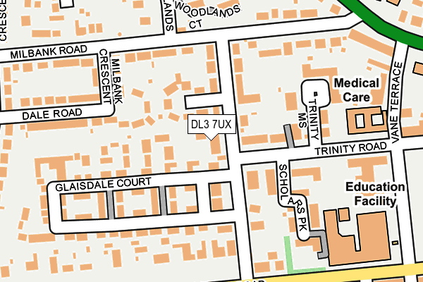 DL3 7UX map - OS OpenMap – Local (Ordnance Survey)