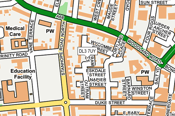 DL3 7UY map - OS OpenMap – Local (Ordnance Survey)