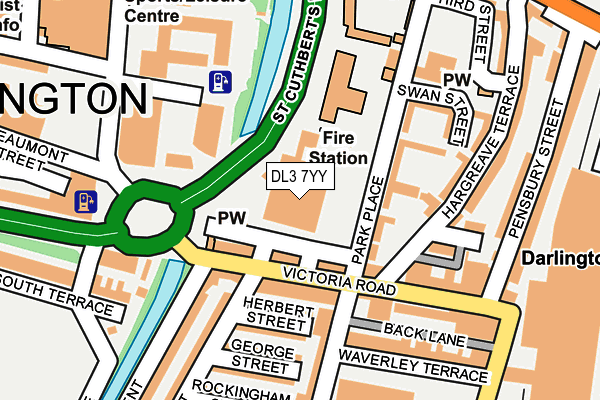 DL3 7YY map - OS OpenMap – Local (Ordnance Survey)