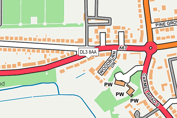 DL3 8AA map - OS OpenMap – Local (Ordnance Survey)