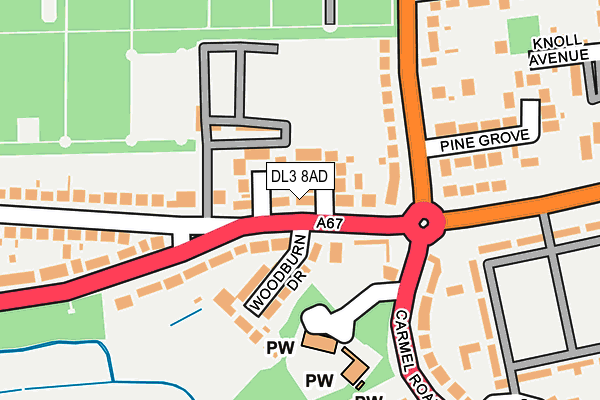 DL3 8AD map - OS OpenMap – Local (Ordnance Survey)