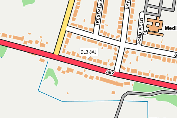 DL3 8AJ map - OS OpenMap – Local (Ordnance Survey)
