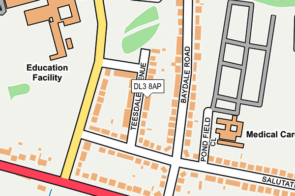 DL3 8AP map - OS OpenMap – Local (Ordnance Survey)