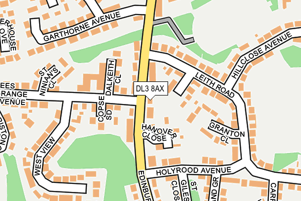 DL3 8AX map - OS OpenMap – Local (Ordnance Survey)