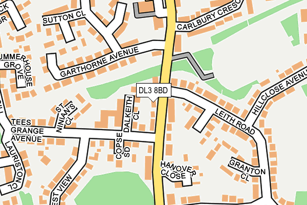 DL3 8BD map - OS OpenMap – Local (Ordnance Survey)