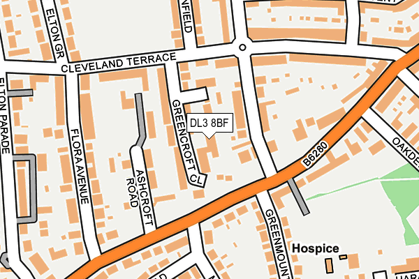 DL3 8BF map - OS OpenMap – Local (Ordnance Survey)
