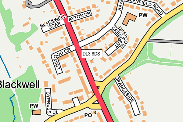 DL3 8DS map - OS OpenMap – Local (Ordnance Survey)