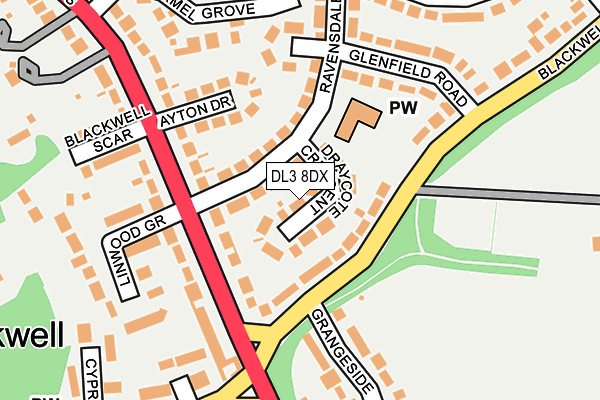 DL3 8DX map - OS OpenMap – Local (Ordnance Survey)