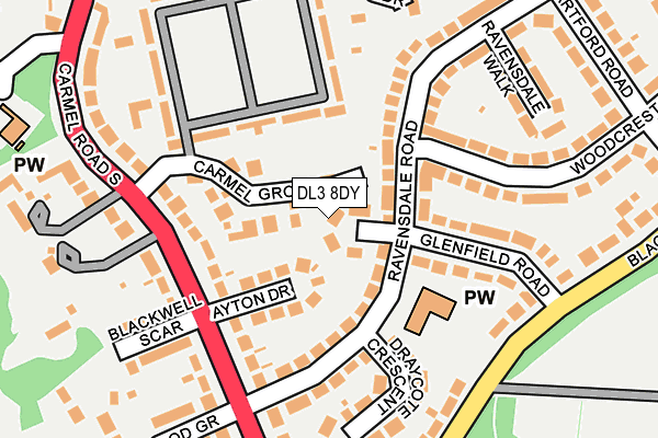 DL3 8DY map - OS OpenMap – Local (Ordnance Survey)