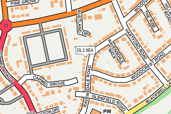 DL3 8EA map - OS OpenMap – Local (Ordnance Survey)