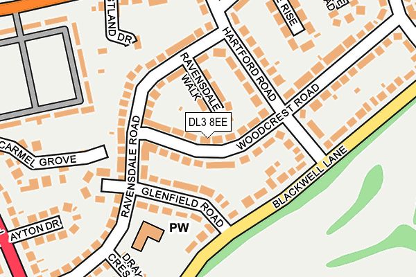 DL3 8EE map - OS OpenMap – Local (Ordnance Survey)