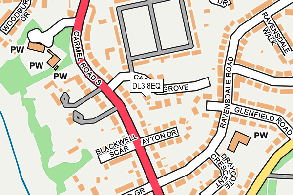 DL3 8EQ map - OS OpenMap – Local (Ordnance Survey)