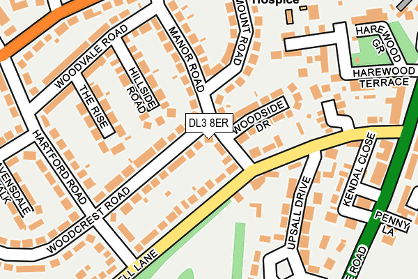 DL3 8ER map - OS OpenMap – Local (Ordnance Survey)