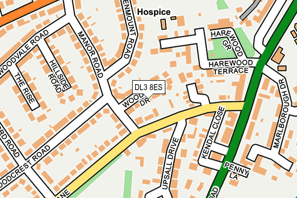 DL3 8ES map - OS OpenMap – Local (Ordnance Survey)