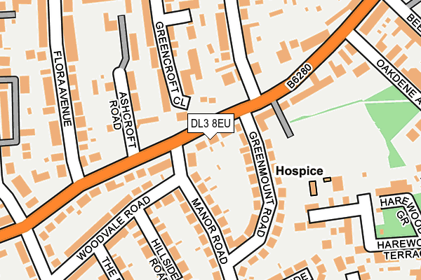 DL3 8EU map - OS OpenMap – Local (Ordnance Survey)