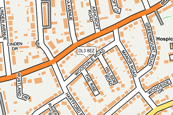 DL3 8EZ map - OS OpenMap – Local (Ordnance Survey)