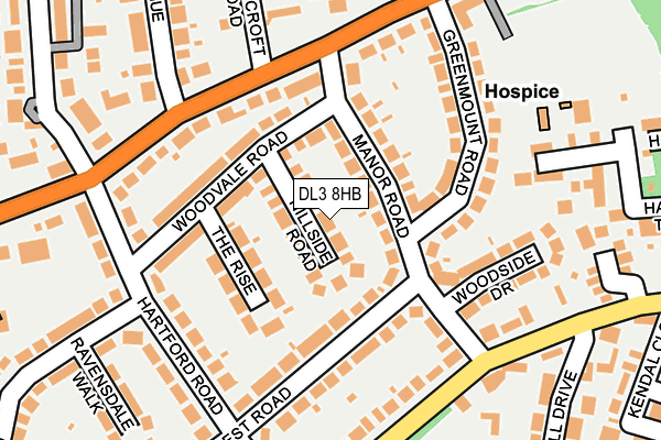 DL3 8HB map - OS OpenMap – Local (Ordnance Survey)