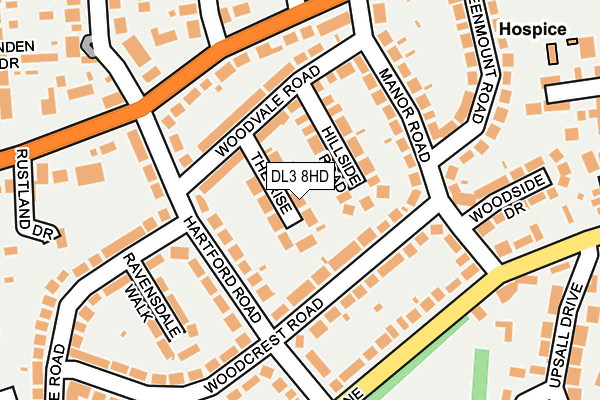 DL3 8HD map - OS OpenMap – Local (Ordnance Survey)