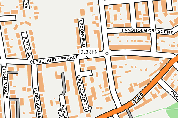 DL3 8HN map - OS OpenMap – Local (Ordnance Survey)