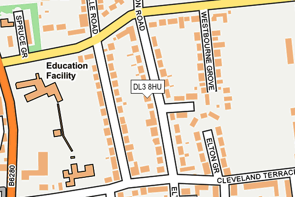DL3 8HU map - OS OpenMap – Local (Ordnance Survey)