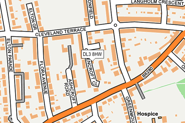 DL3 8HW map - OS OpenMap – Local (Ordnance Survey)