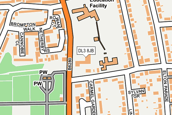 DL3 8JB map - OS OpenMap – Local (Ordnance Survey)