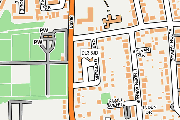 DL3 8JD map - OS OpenMap – Local (Ordnance Survey)