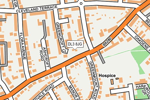 DL3 8JG map - OS OpenMap – Local (Ordnance Survey)