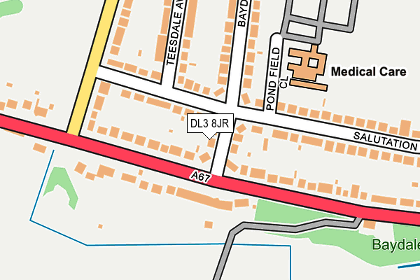DL3 8JR map - OS OpenMap – Local (Ordnance Survey)