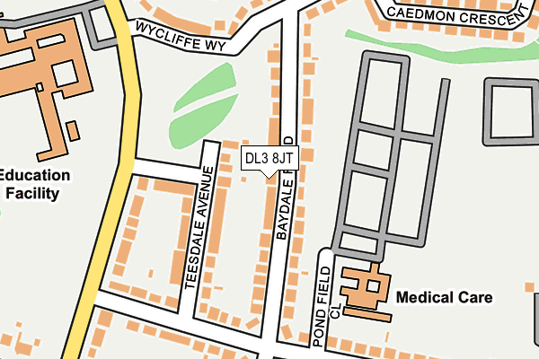 DL3 8JT map - OS OpenMap – Local (Ordnance Survey)