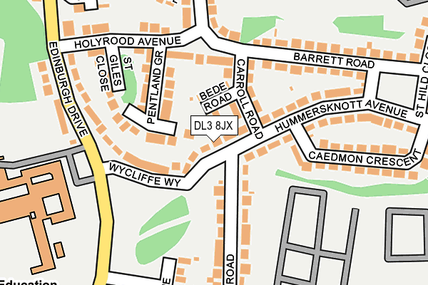 DL3 8JX map - OS OpenMap – Local (Ordnance Survey)