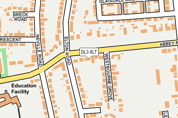 DL3 8LT map - OS OpenMap – Local (Ordnance Survey)