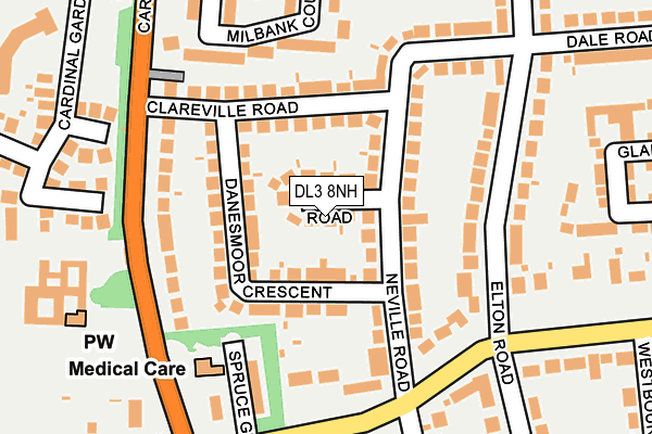 DL3 8NH map - OS OpenMap – Local (Ordnance Survey)