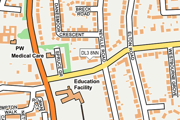 DL3 8NN map - OS OpenMap – Local (Ordnance Survey)