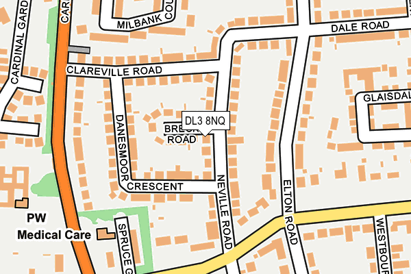 DL3 8NQ map - OS OpenMap – Local (Ordnance Survey)