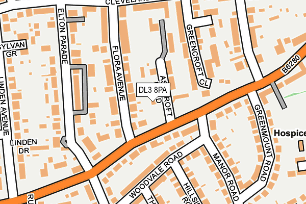 DL3 8PA map - OS OpenMap – Local (Ordnance Survey)