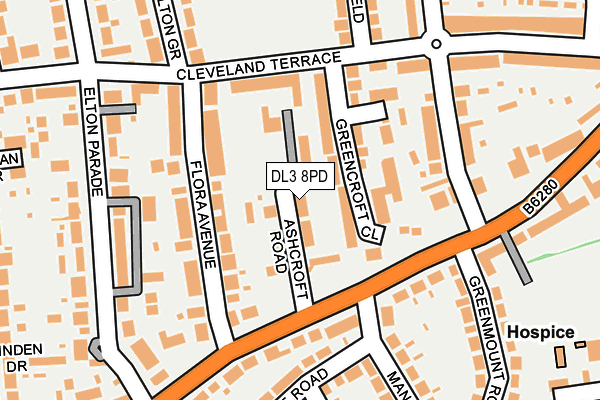 DL3 8PD map - OS OpenMap – Local (Ordnance Survey)