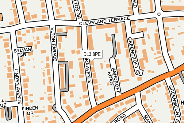 DL3 8PE map - OS OpenMap – Local (Ordnance Survey)
