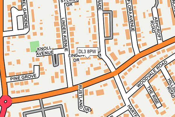 DL3 8PW map - OS OpenMap – Local (Ordnance Survey)