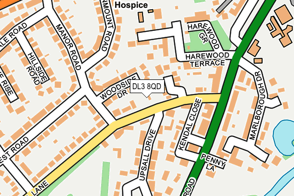 DL3 8QD map - OS OpenMap – Local (Ordnance Survey)