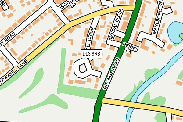 DL3 8RB map - OS OpenMap – Local (Ordnance Survey)