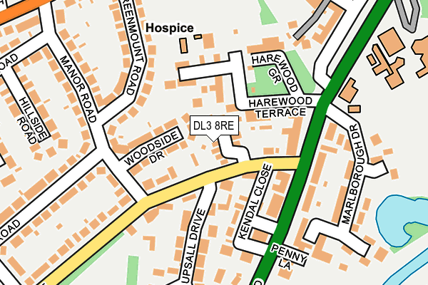 DL3 8RE map - OS OpenMap – Local (Ordnance Survey)