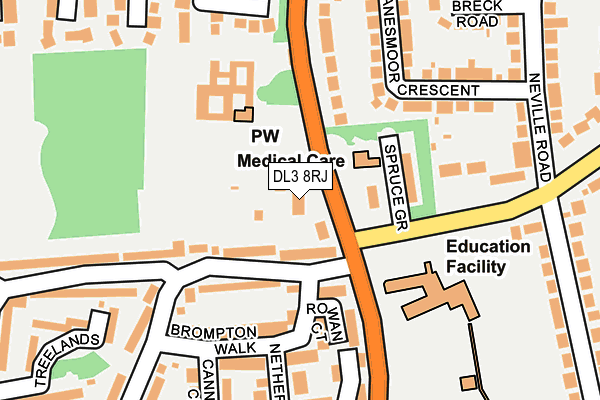 DL3 8RJ map - OS OpenMap – Local (Ordnance Survey)