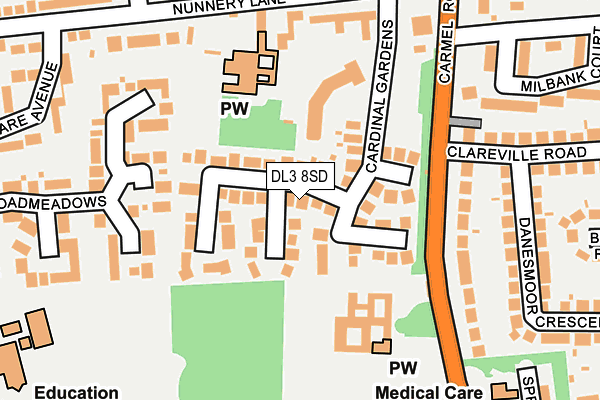 DL3 8SD map - OS OpenMap – Local (Ordnance Survey)